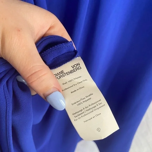 Diane von Furstenberg Tie Front Mini Crepe Dress Size 10 NEW - Picture 16 of 16